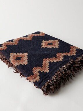 Wilfred Wool Diamond Mosaic Blanket Scarf Large
